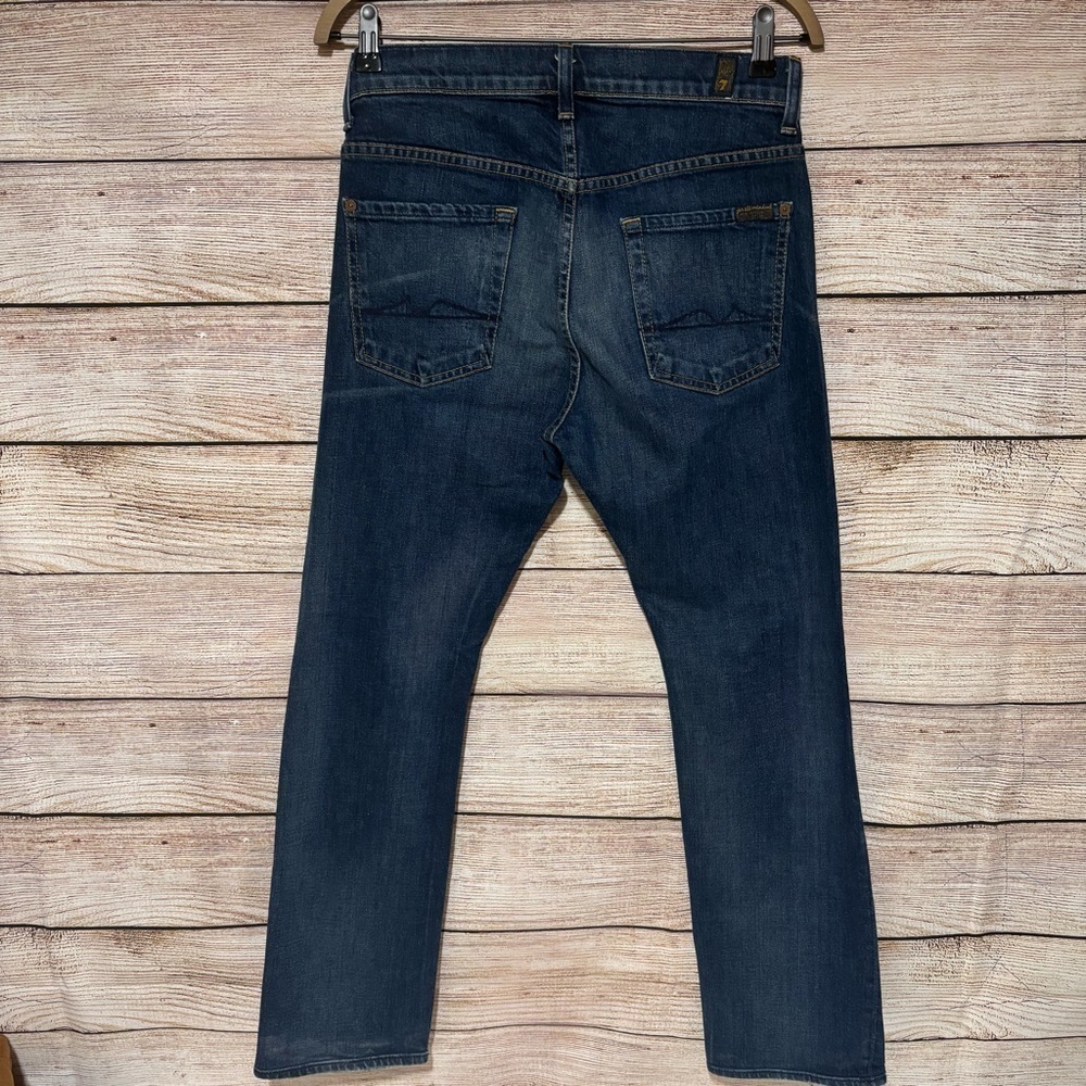 7 For All Mankind Men's Rhigby Skinny Straight Jeans Button Fly 29 X 28 - Picture 8 of 12